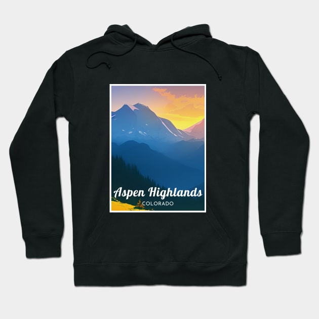 Aspen Highlands Colorado United States ski Hoodie by UbunTo